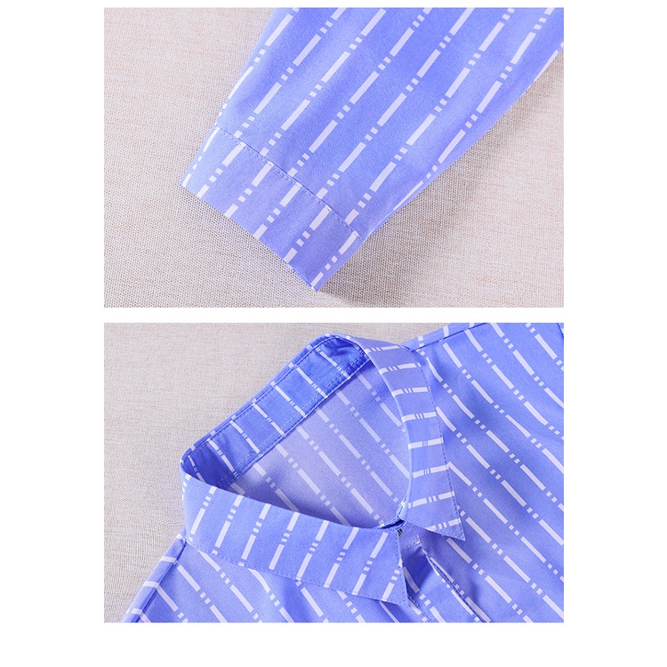 Áo Sơ Mi Tay Dài Dáng Ôm In Họa Tiết Kẻ Sọc Phong Cách Hàn Quốc Thời Trang Mùa Thu Mới Cho Nữ