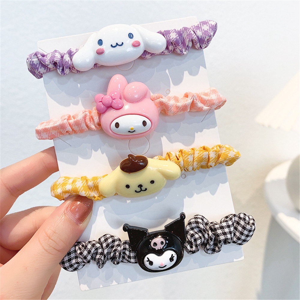 Set 4 dây buộc tóc co giãn phong cách Hàn Quốc cho nữ