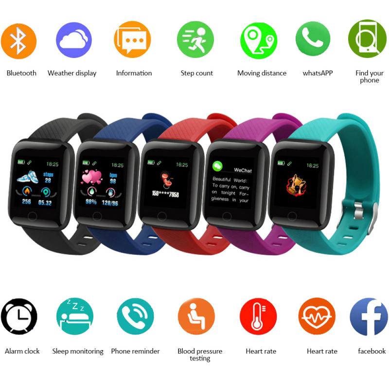 Smart Watch 116 Plus Waterproof Smart Bracelet Fitness Tracker Blood Pressure Fitness Band Sports Smart Wristband Heart Rate Smartwatch Smart Band Đồng Hồ Thông Minh Đa Chức Năng Theo Dõi Sức Khoẻ Kiểu Dáng Thể Thao