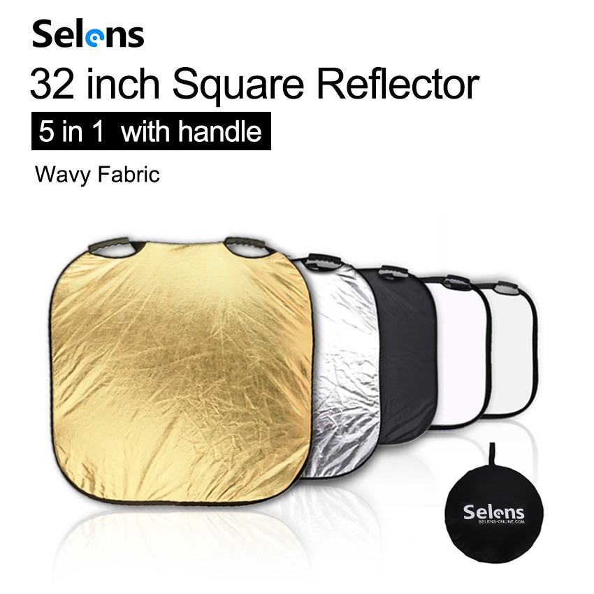 Tấm hắt sáng Selens 5 trong 1 hình vuông hỗ trợ chụp ảnh nghệ thuật 80x80cm tiện lợi