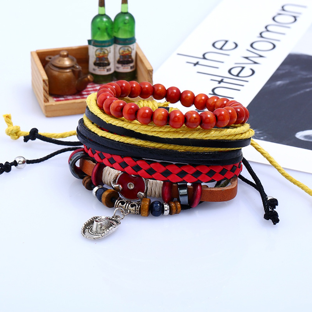 Bộ 4 vòng tay chuỗi hạt phong cách boho độc đáo thời trang cho nữ