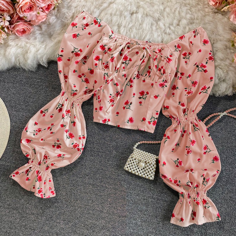 Áo Lửng Tay Dài Họa Tiết Hoa Thời Trang Quyến Rũ Cho Nữ | BigBuy360 - bigbuy360.vn