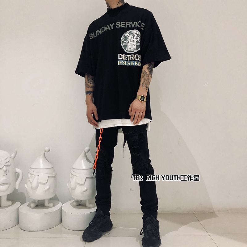 CPFM Kanye with the same JESUS IS KING limited high street hip-hop tide brand short-sleeved T-shirt couple models