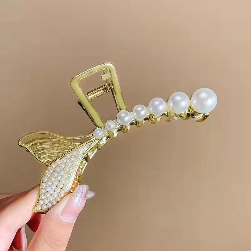 Phụ nữ Hàn Quốc Thời trang dễ thương Kẹp tóc hợp kim lớn