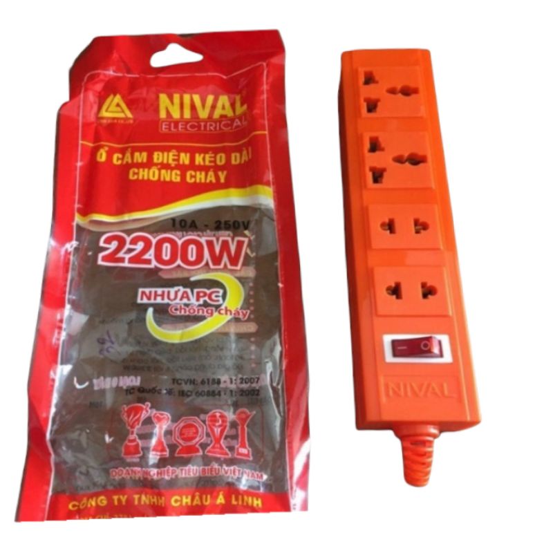 [N420/C[ Ổ cắm điện không dây Nival cao cấp lõi sứ chống cháy 2200W