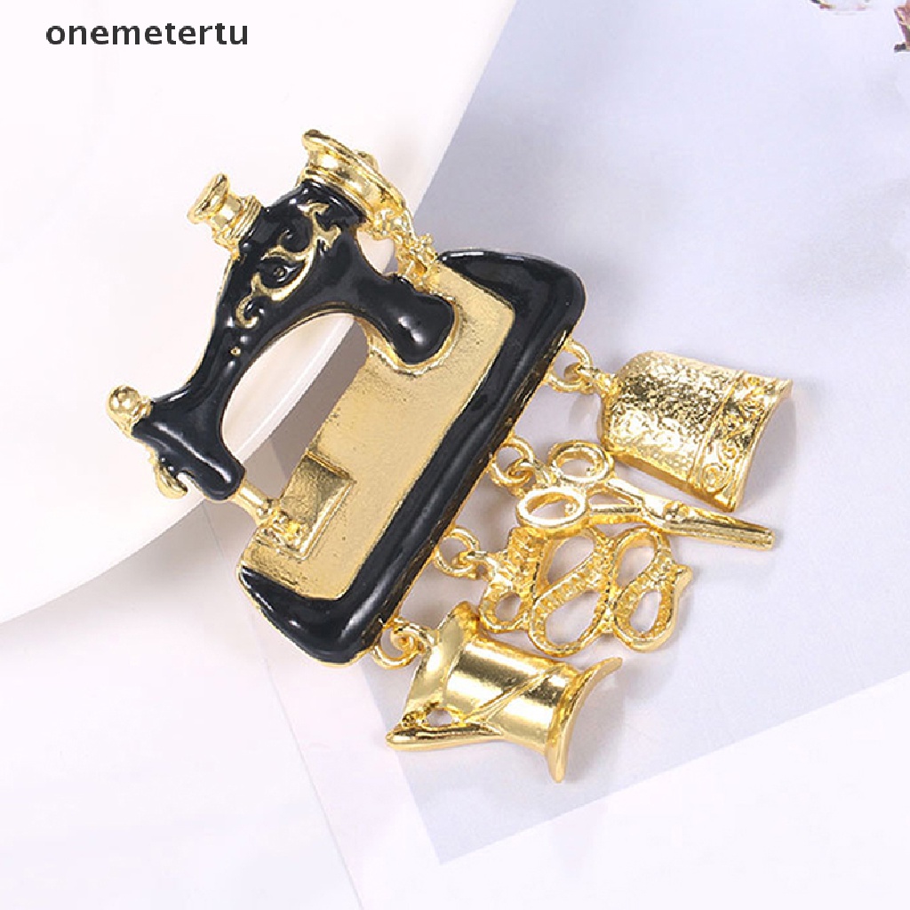 [onemetertu] 1 Trâm Cài Áo Hình Máy May Sartorius Mạ Vàng Phong Cách Vintage