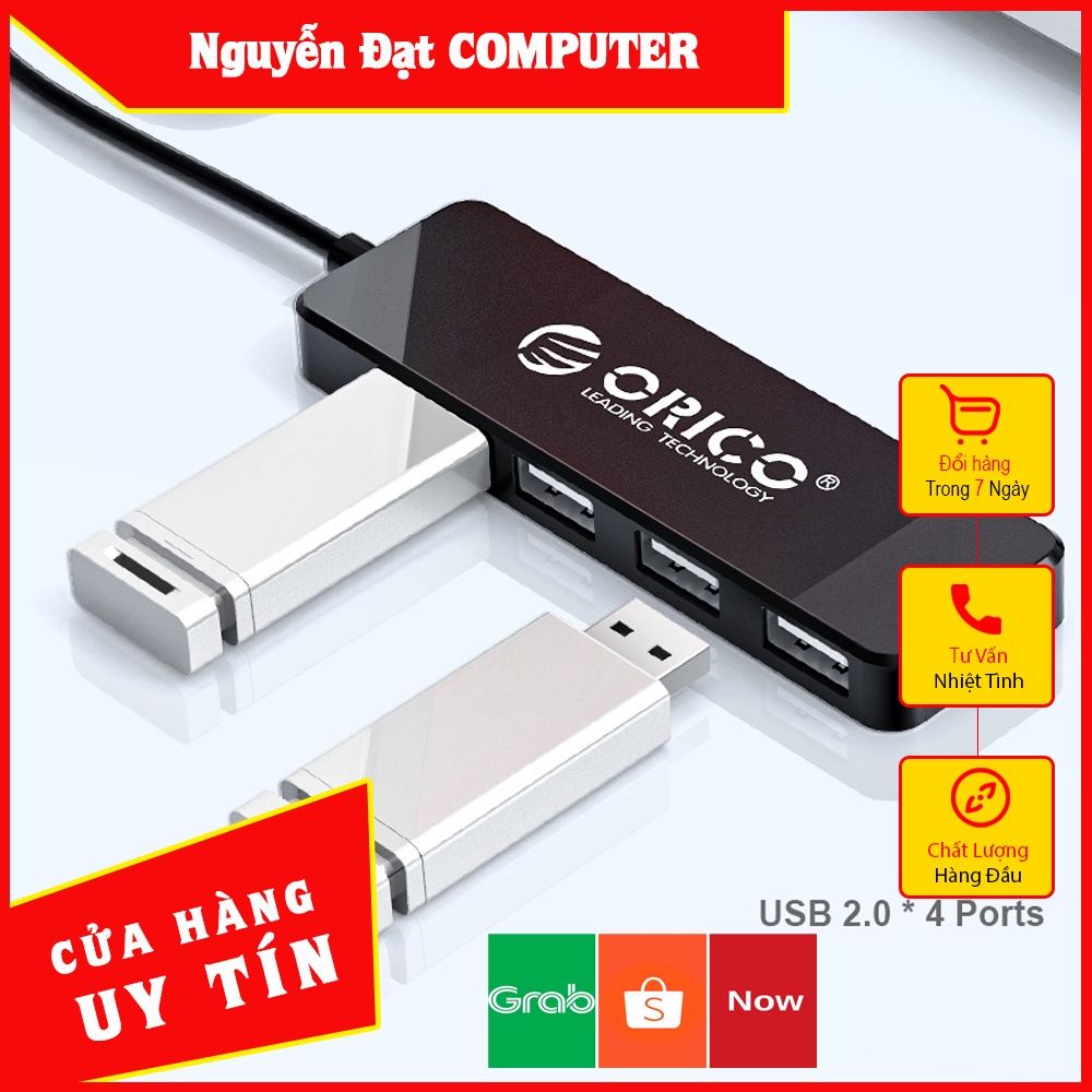 Bộ Hub chia 4 cổng USB 2.0 Orico FL01 Hàng Chính Hãng - Bảo Hành 12 tháng