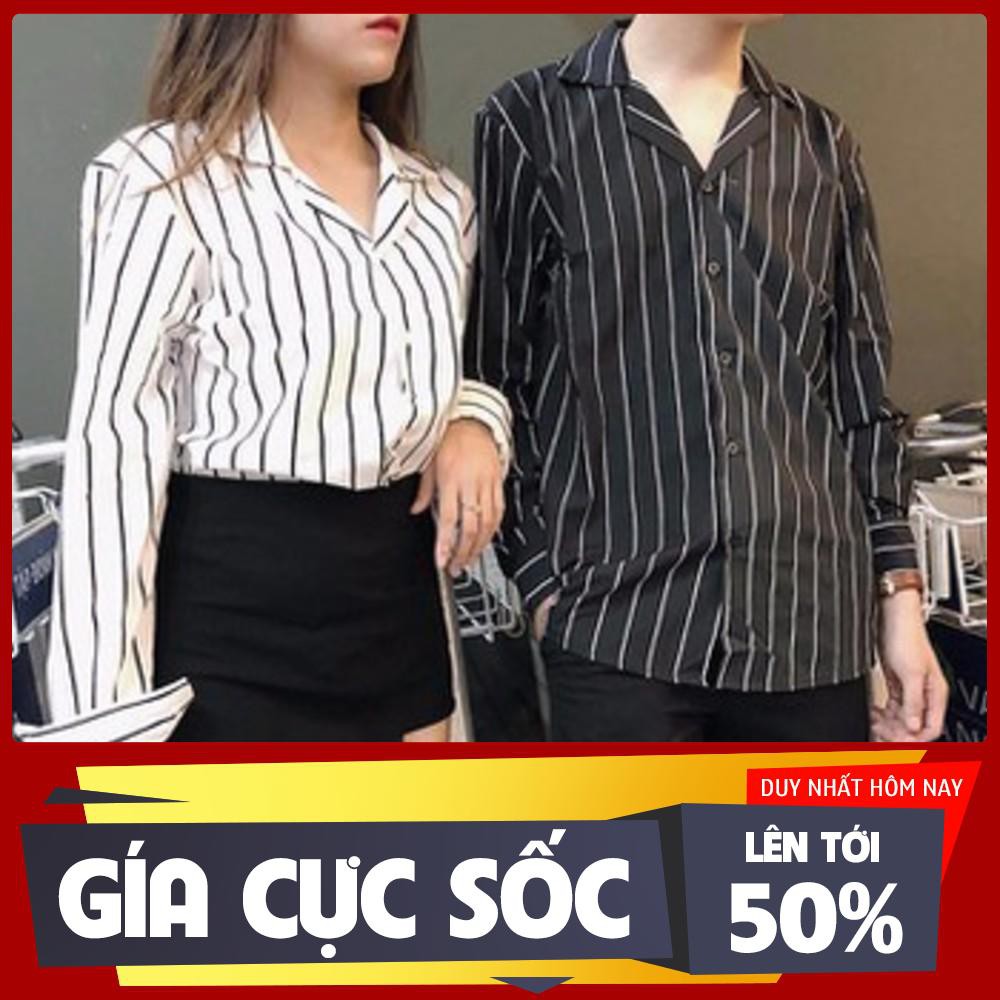 _FREE SHIP 99K_Áo sơ mi Sọc Đen Trắng Nam Nữ Unisex HOT Nhất Vải Thái Bền Đẹp chống xù - Hàng nhập khẩu
