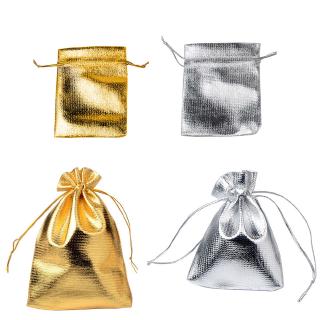 25Pcs Jewelry Bag Metallic Foil Cloth Bundle Bag Gift Packaging Drawstring Pouch