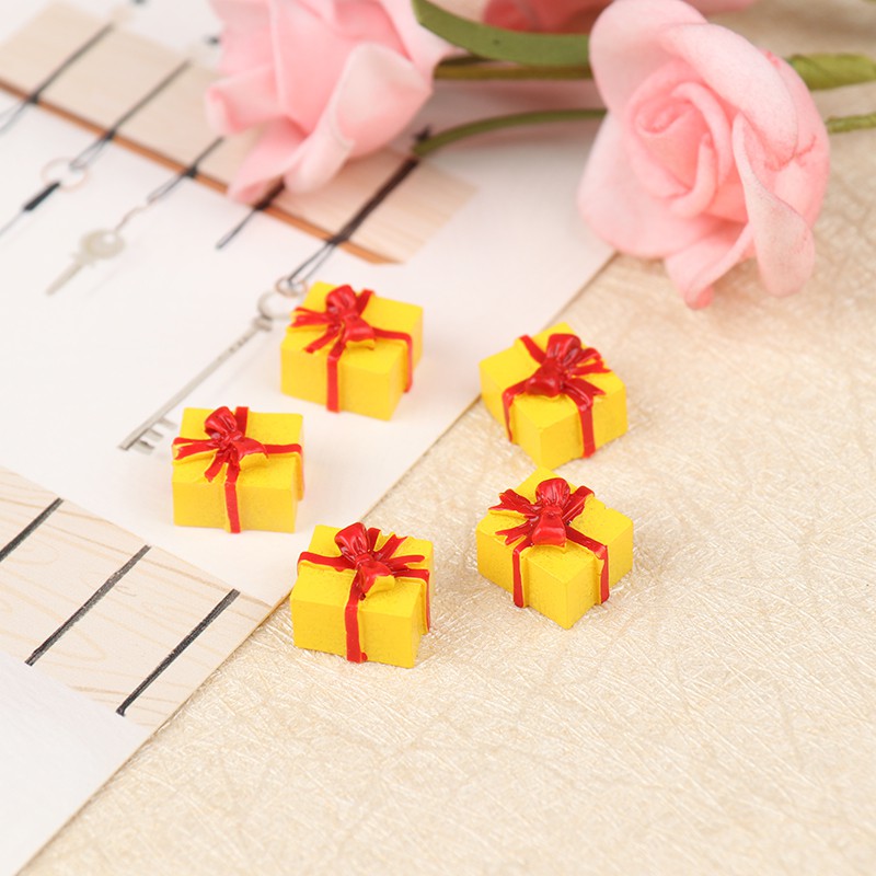 Bộ 5 Hộp Quà Mini Tỉ Lệ 1 / 12 Trang Trí Nhà Búp Bê