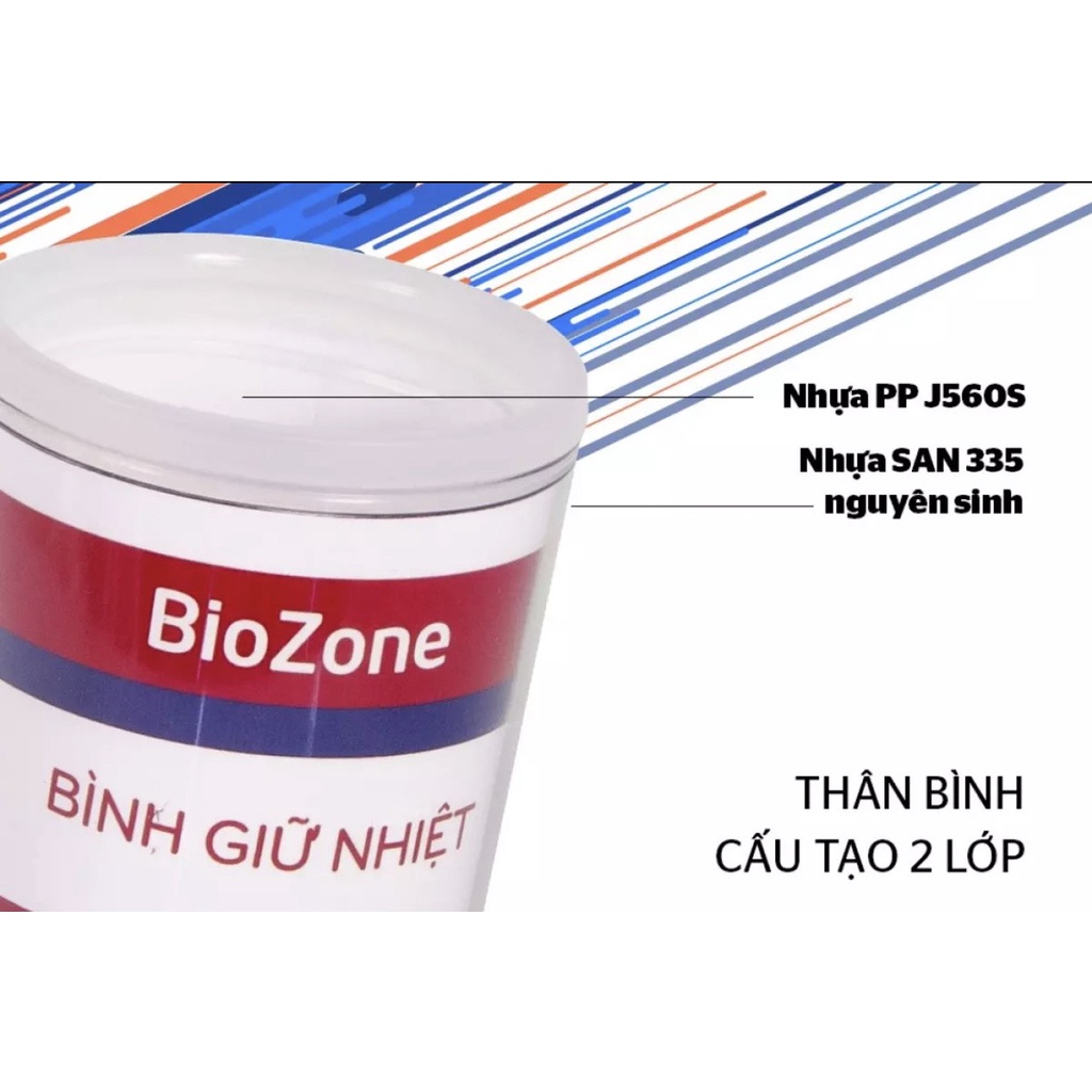 Ly cách nhiệt nhựa 500 ml NẮP ĐỎ/ NẮP CAM Biozone SUNHOUSE