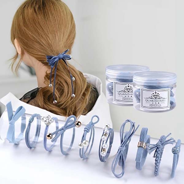 Dây buộc tóc FreeShip combo 10 hộp dây buộc tóc 12 món