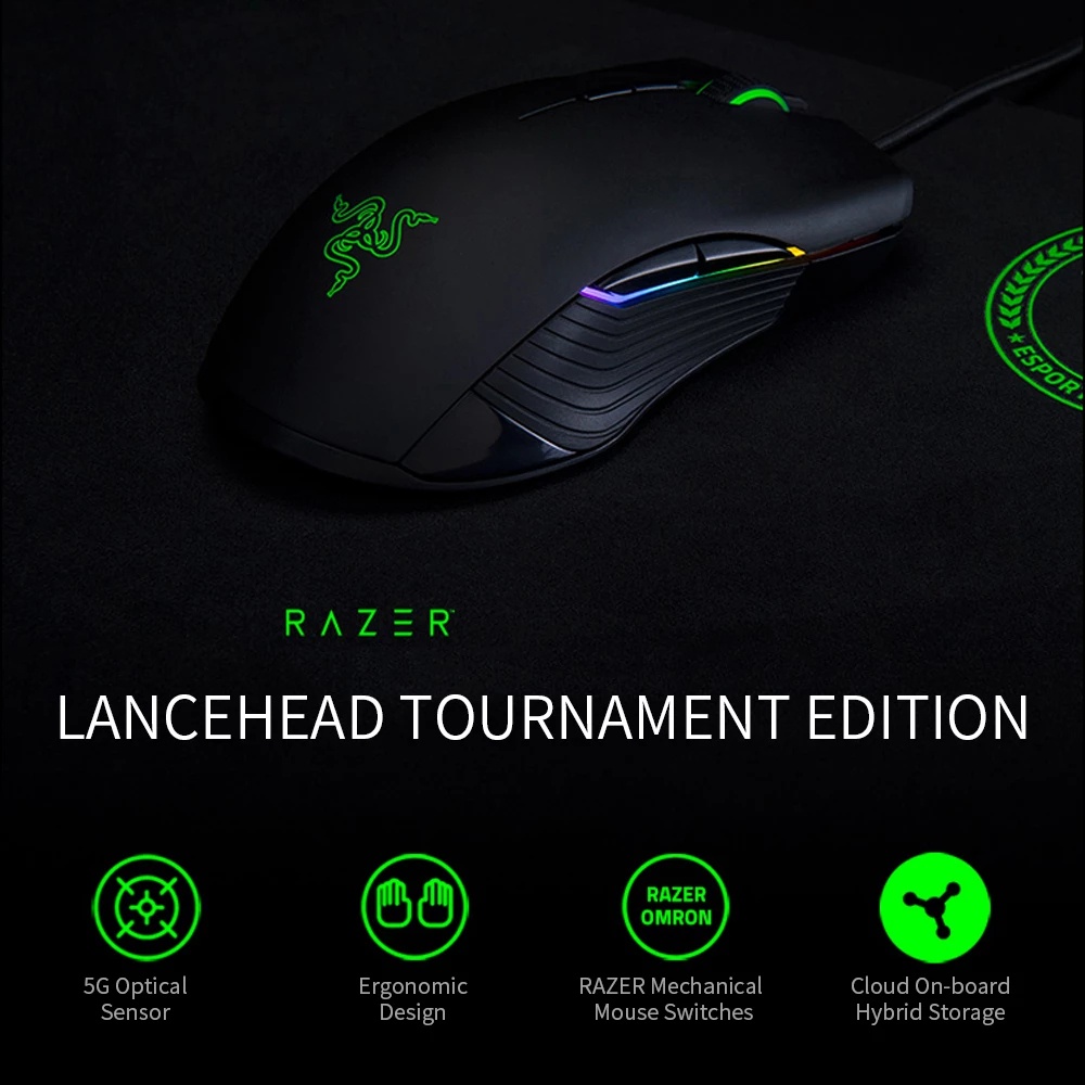 Chuột gaming Razer Lancehead cảm biến quang 16000 DPI 9 nút bấm 5G