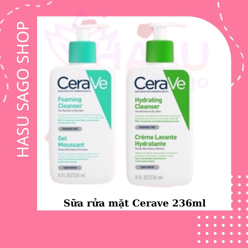Sữa rửa mặt cerave foaming facial cleanser cho da dầu mụn 236ml