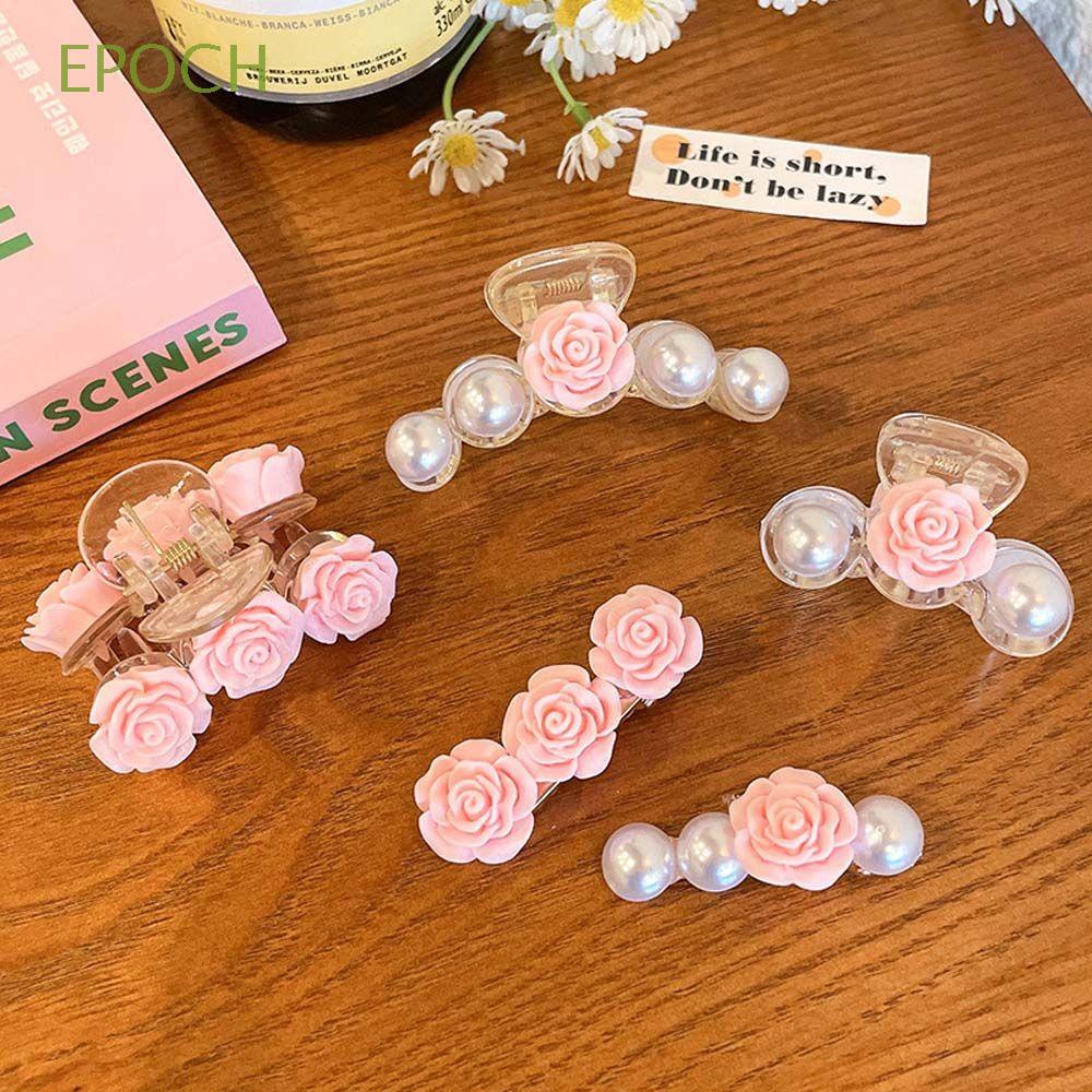 Epoch Kẹp Tóc Hình Hoa Trà Đính Ngọc Trai Thanh Lịch Dễ Phối Đồ Phong Cách Hàn Quốc Dành Cho Nữ