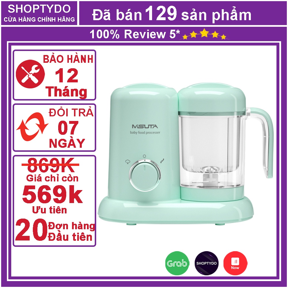 Máy xay hấp thức ăn dặm điện RUSCH đa năng cho bé, máy rã đông, hấp thức ăn nhanh chóng tiện lợi