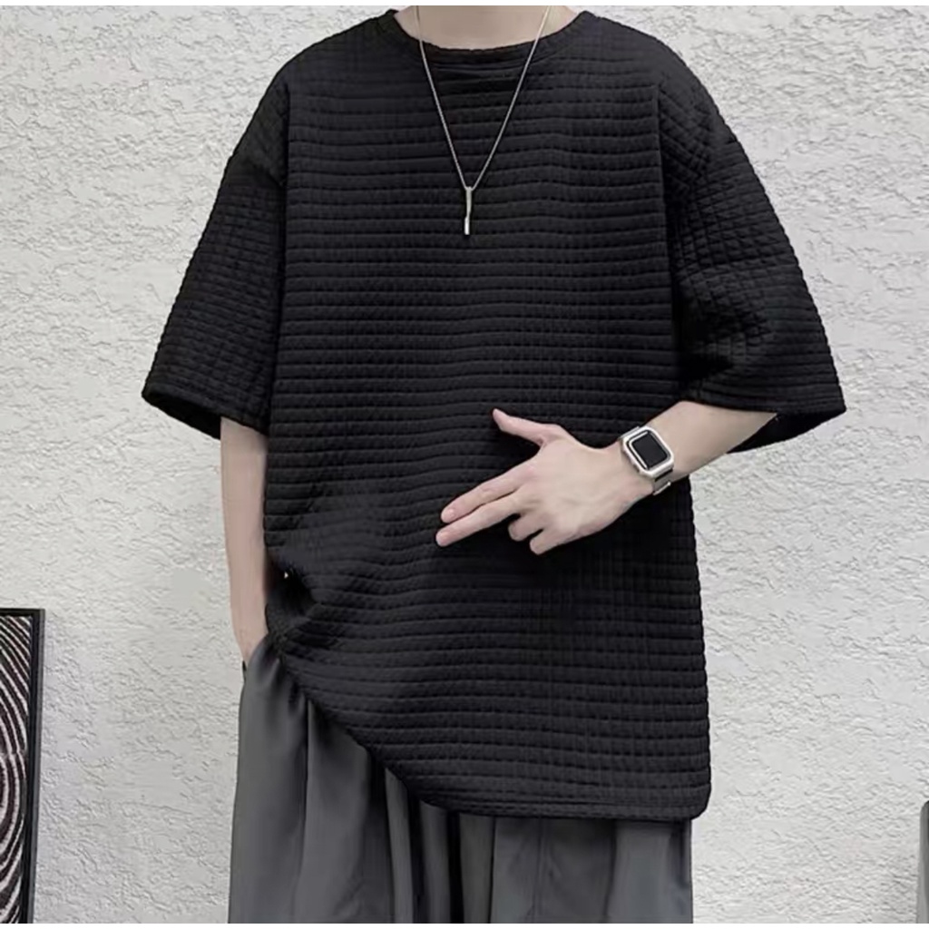 ÁO THUN TRƠN VẢI BÔNG TRẦN NỔI UNISEX SIZE M-2XL