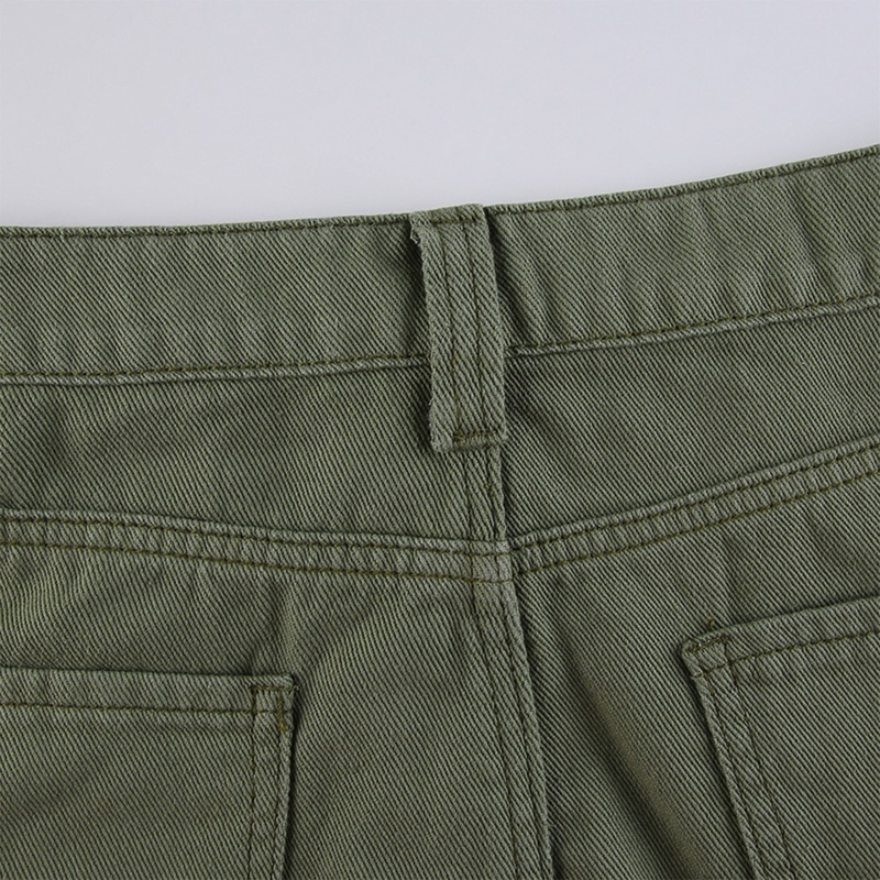 Chân Váy Jeans Lưng Thấp Có Túi Thời Trang Cho Nữ