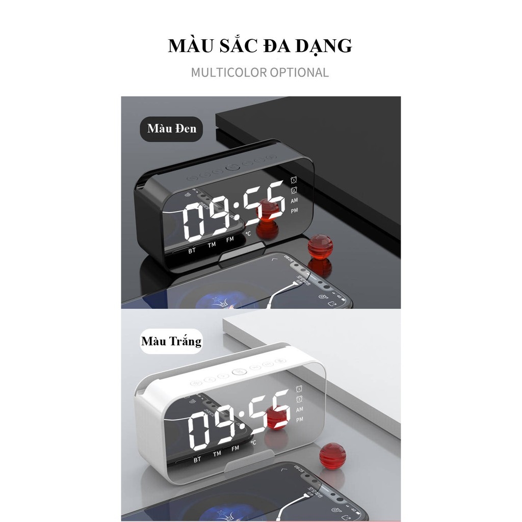 Loa Tích Hợp Đồng Hồ HYJ-G10 Bluetooth Đa năng Mặt Gương Phát nhạc - Đài FM - Báo Thức