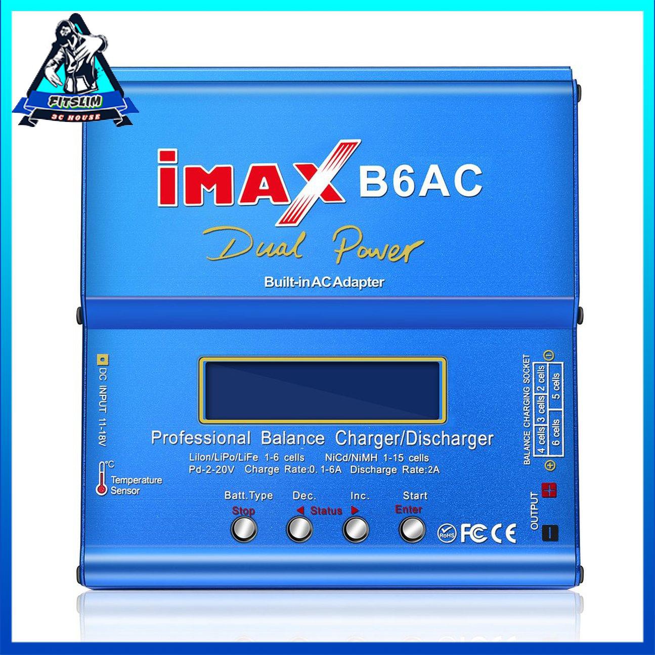 Bộ sạc cân bằng pin iMAX B6 AC B 6AC Lipo NiMH 3S RC màu xanh của sở thích RC