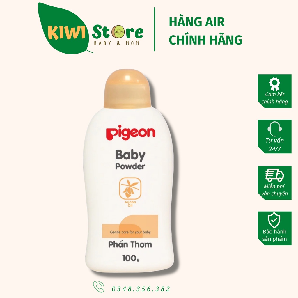 Phấn thơm em bé Pigeon Nhật Bản 100gr nắp màu cho bé