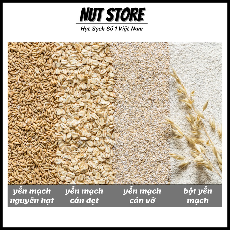 Yến mạch giảm cân cán dẹt Nut Store 500g - cho bé ăn dặm