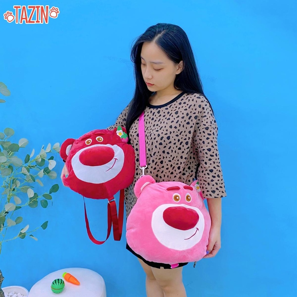 Bộ Chăn Gối Mền Nằm Ngủ Lotso Có Dây Đeo Chéo Cao Cấp Tazin