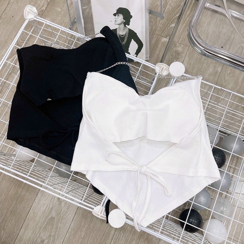 [HOT] ÁO CROPTOP THUN PHỐI XÍCH NỮ THẮT DÂY LƯNG TÀ NHỌN VẢI MỀM MỊN MÙA HÈ NĂNG ĐỘNG SEXY CÓ XÍCH CHIZI S