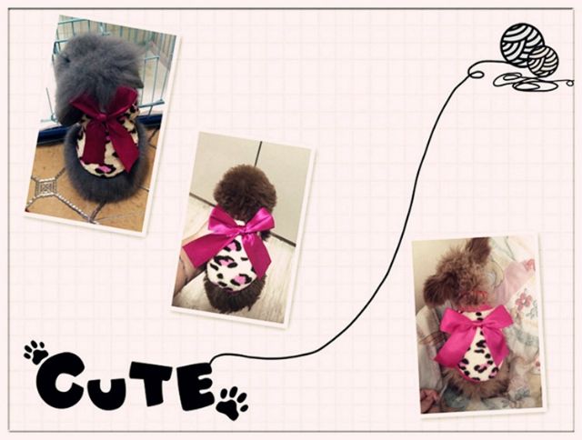 [0.5KG - 3KG] Áo xinh xắn cho thú cưng họa tiết da báo có nơ