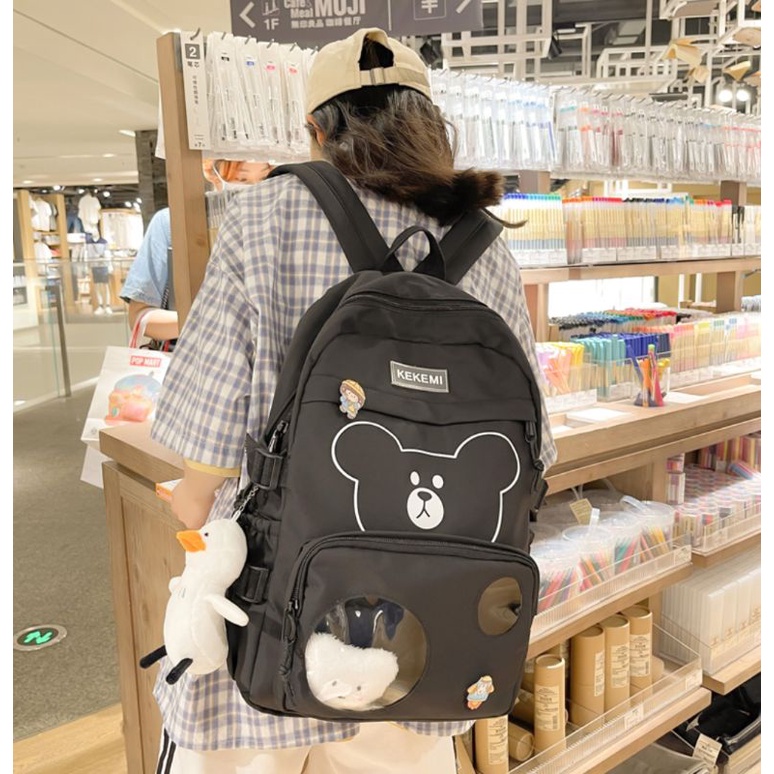 Balo Gấu PauPau đi học Ulzzang laptop giá rẻ học sinh, sinh viên đến trường cấp 1  , 2 , 3
