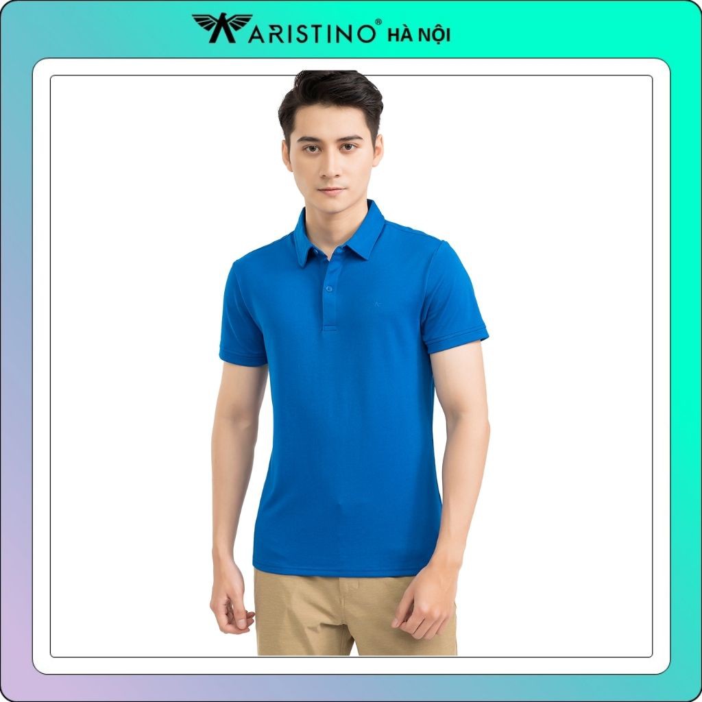 Áo polo nam ARISTINO Cotton cao cấp co giãn tốt -APS082S9-xanh biển