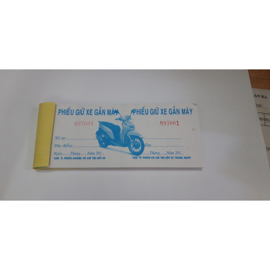 Phiếu giữ xe gắn máy 100T
