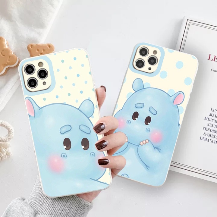 Ốp lưng iphone couple hà mã ngại ngùng chống sốc bảo vệ camera ốp iphone13/12/11/pro/promax/x/xr/xsmax/se2020/8/7/6plus