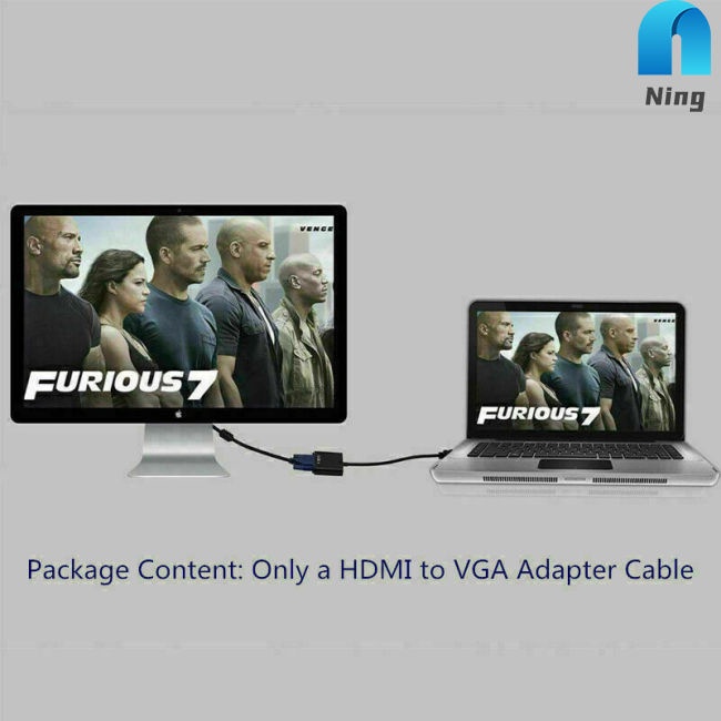 Ning 1080p Hdmi-compatible Male To VGA Female Video  Cable Unidirectional Hd Converter