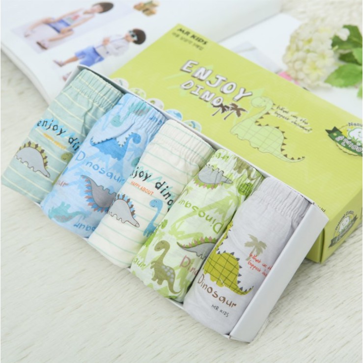 [Tổng Hợp 1] Set 5 quần lót tam giác bé trai Hàn Quốc 100% vải cotton thoáng mát, an toàn cho sức khỏe của trẻ em