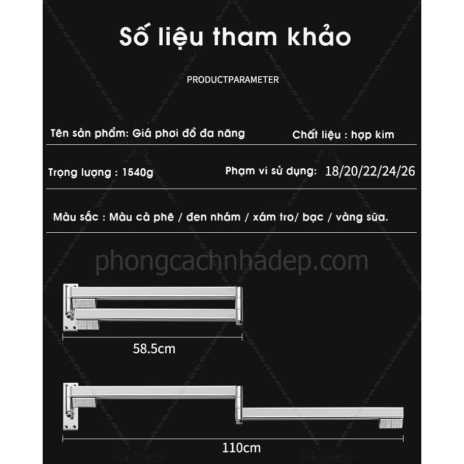 Cây Treo Đồ Thu Mở Thông Minh – Xoay 360 Độ Gọn Gàng Tiện Lợi | Home and Garden