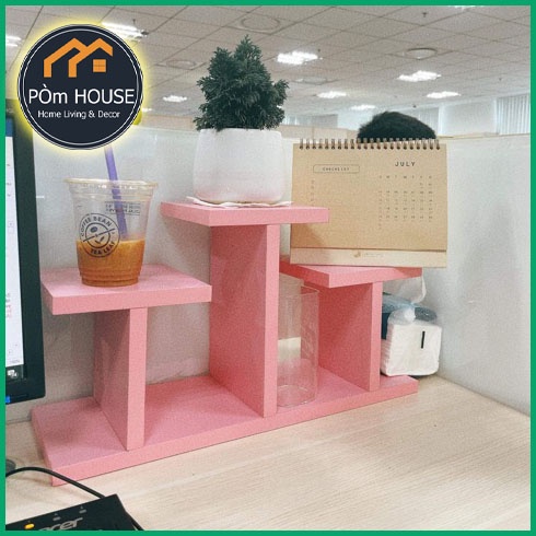 Kệ gỗ trang trí đa năng nhiều tầng để bàn KDC-07, kệ để cây cảnh mini để ban công trang trí bàn làm việc nhà cửa mẫu đẹp