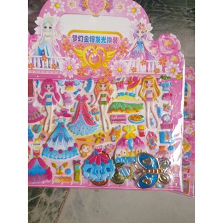 hình dán thay quần áo búp bê và tô màu (dán bướm loại lớn)