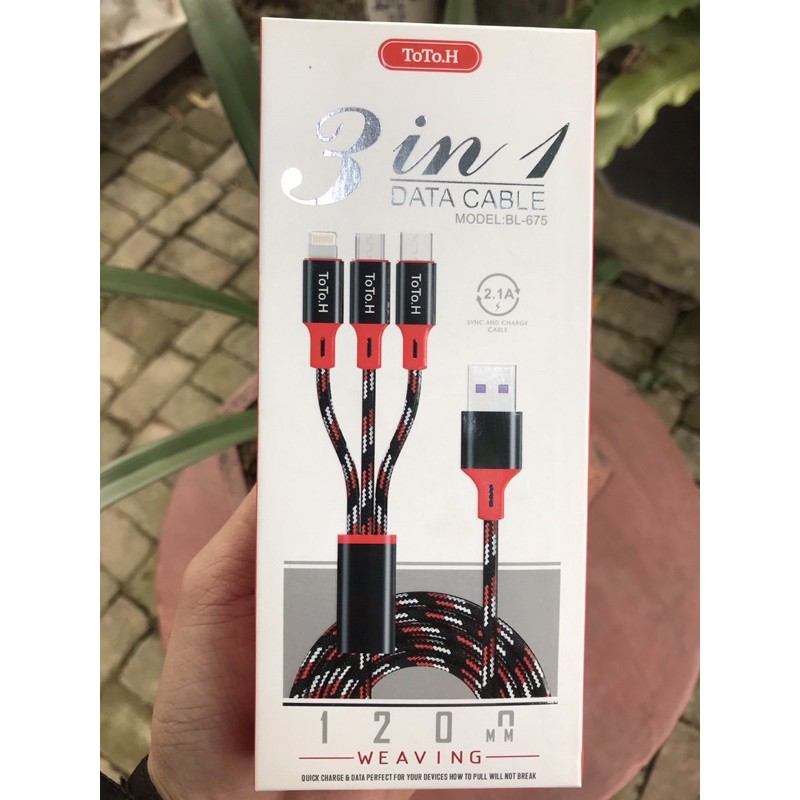 Cap sạc đa năng 3 đầu DATA CABLE