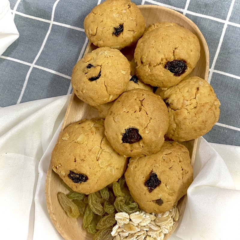 Bánh Cookies ngũ cốc yến mạch nho 500g- Không đường, ít calo, giàu chất dinh dưỡng- Enna healthy food