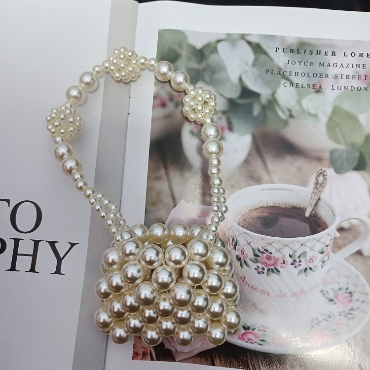 Túi Đựng Son Môi Đính Hạt Ngọc Trai 14mm Xinh Xắn