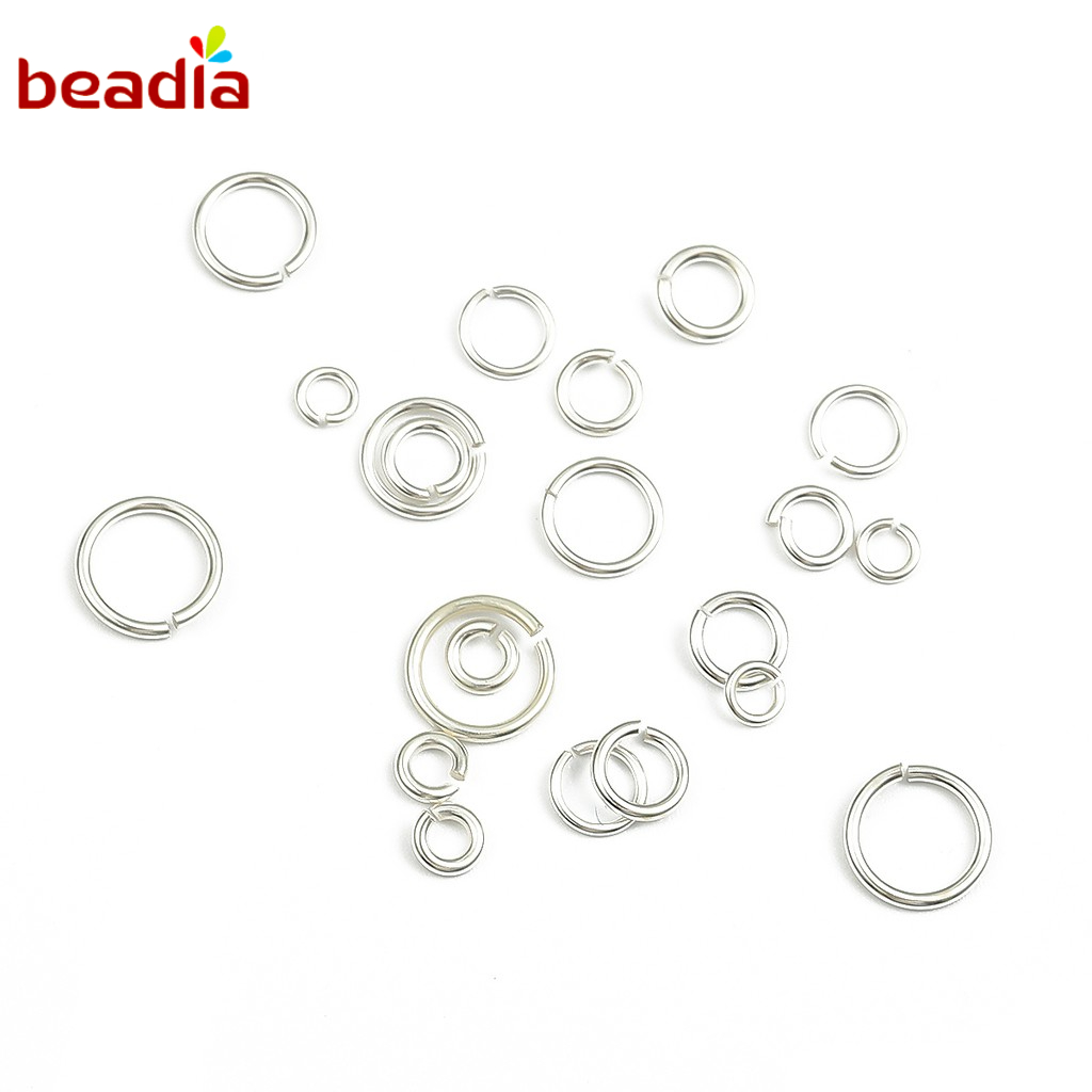 Beadia Set 20 Vòng Nhẫn Hở Mạ Bạc 925 Dùng Làm Trang Sức/Trang Sức