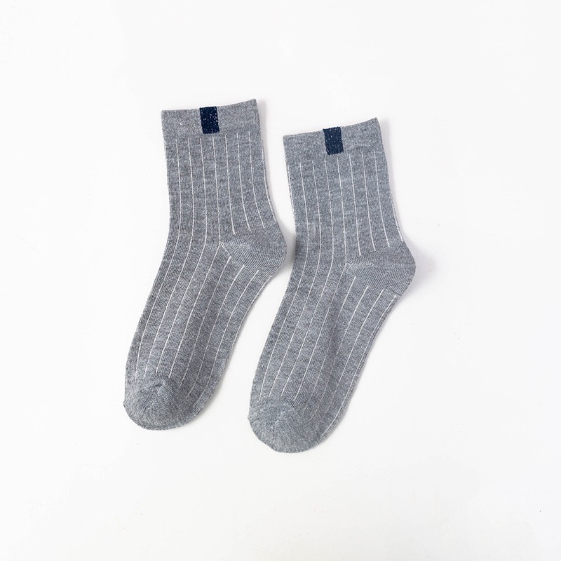 Tất Cổ Cao Vớ Cổ Cao Nam Nữ Kiểu Dáng Retro Vạch Nổi 493 Vải Cotton Co Giãn Thời Trang - Hazo