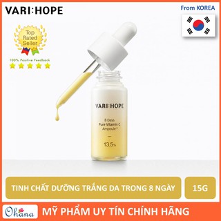 Tinh chất dưỡng trắng da trong 8 ngày varihope 8 days pure vitamin c ampoule plus 15g