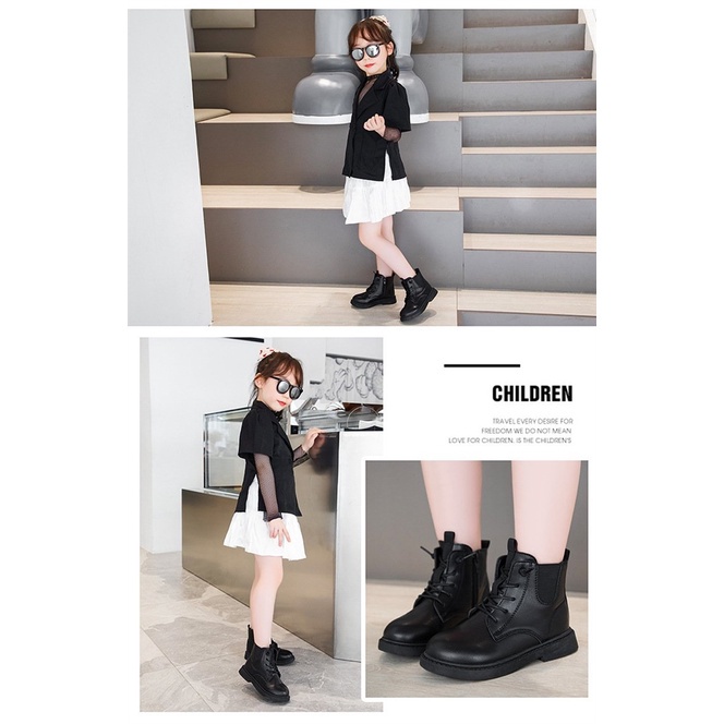 Giày boot ngắn cho bé trai, bé gái da mềm cao cấp