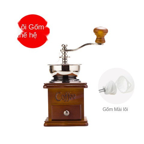 ☊❒◕Máy xay đậu, hạt cà phê, phê quay tay, nhỏ gia đình retro, bột mài