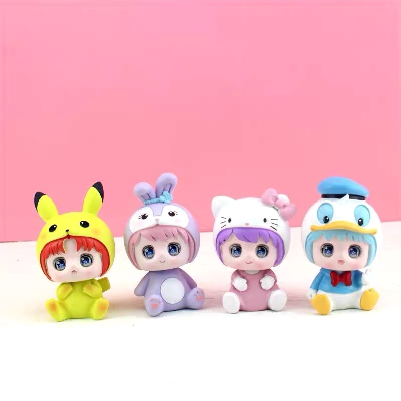 Búp Bê Nhựa vinyl Chất Lượng Cao Hình Động Vật Dễ Thương Trang Trí Bánh Sinh Nhật Cho Bé