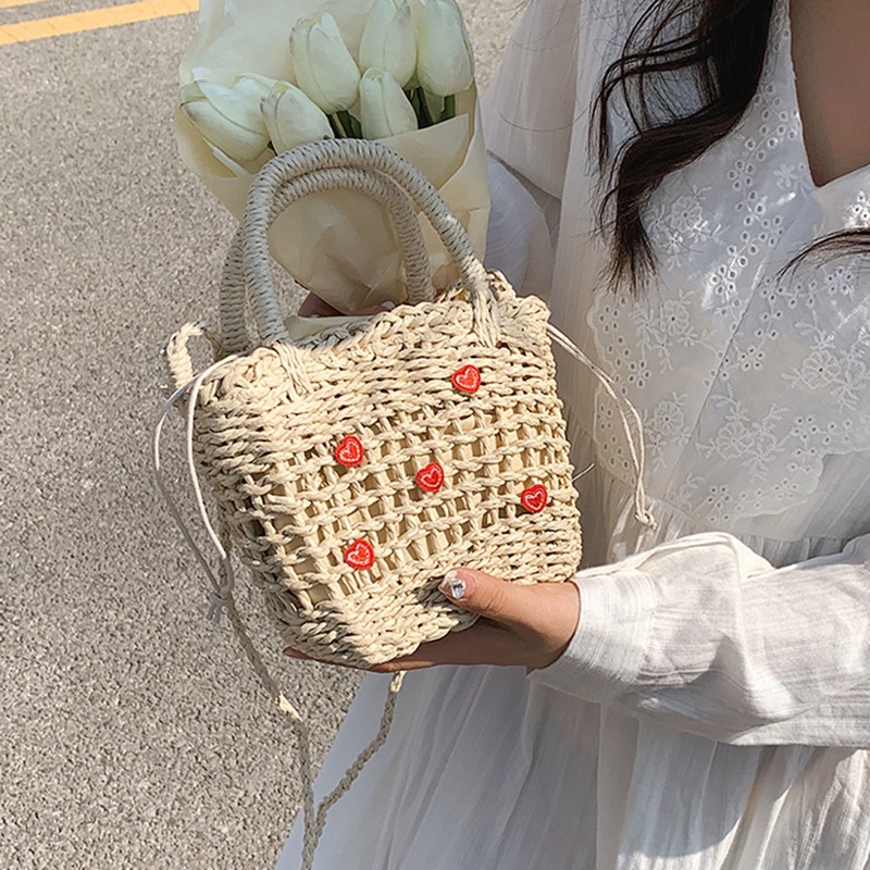 Túi Đeo Vai Đan Rơm Nhỏ Xinh Thời Trang Cho Nữ