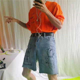Quần short jeans thêu