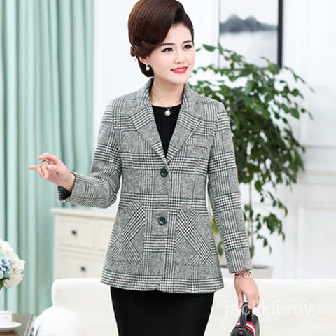 Áo Khoác Vest Dáng Ngắn Thời Trang Xuân Thu Cho Phụ Nữ Trung Niên 50 Tuổi